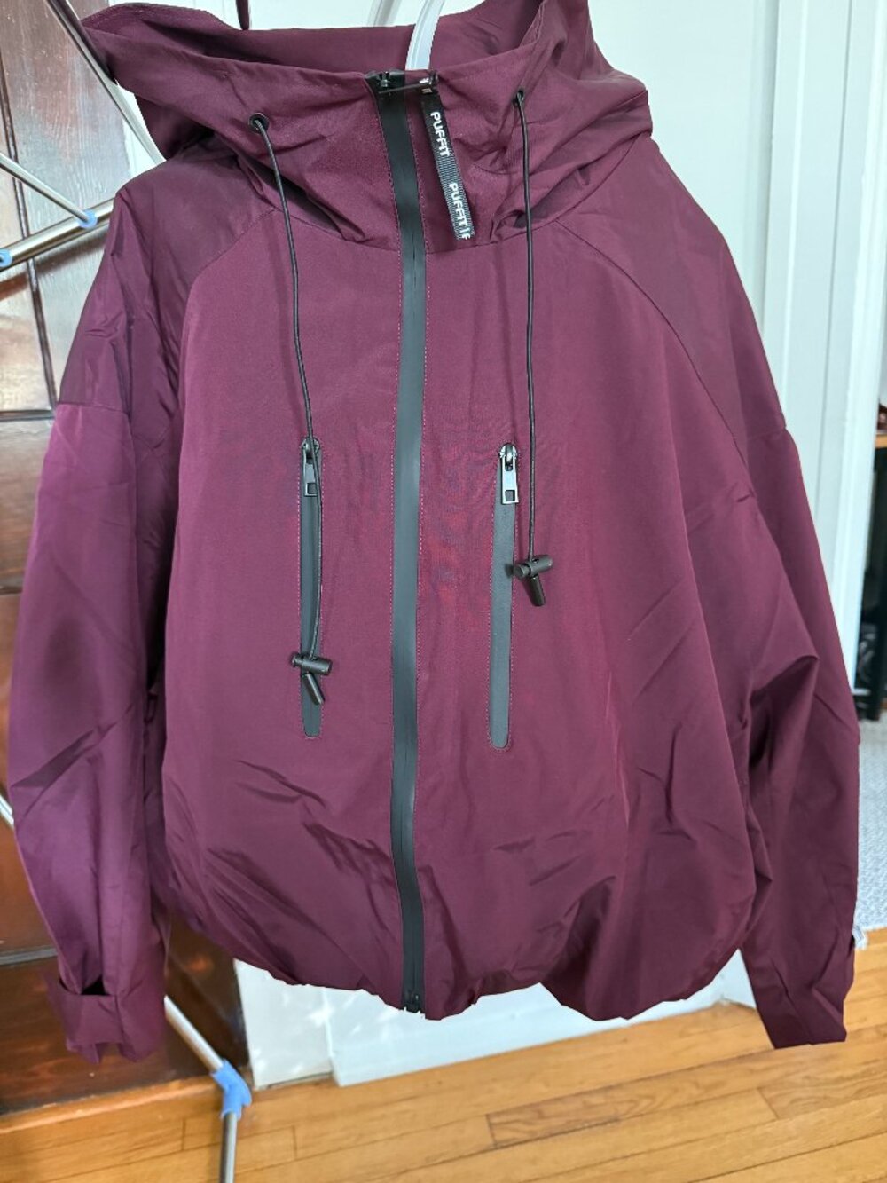 Puffit STM-TEX Short Cherry Burgundy Rain Jacket, NWT, Size M